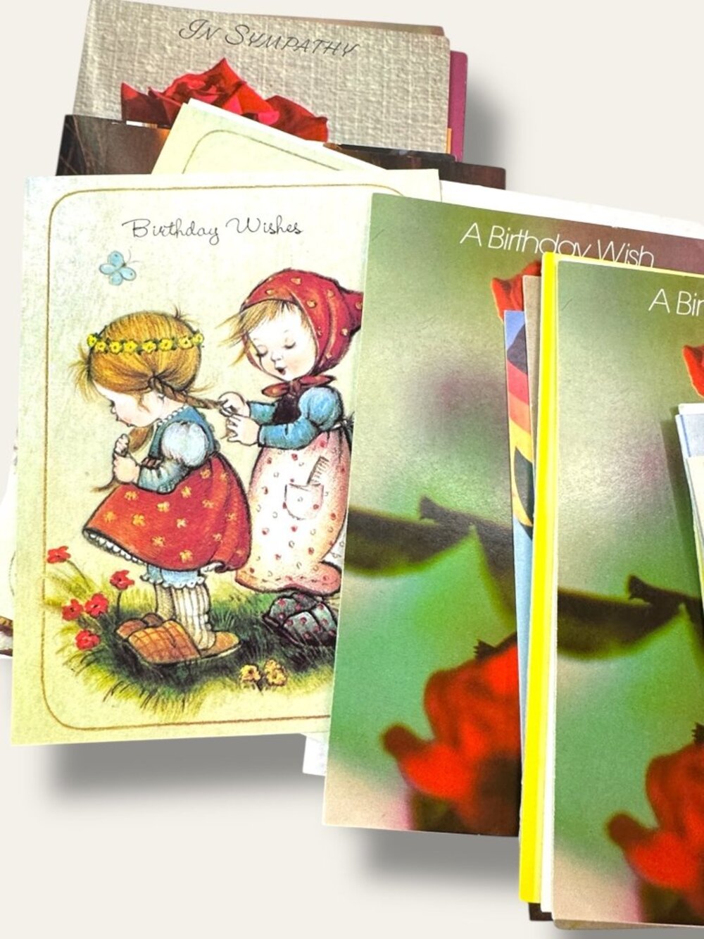 Boxed Set Of Assorted Vintage Greeting Cards With Envelopes - Birthday Sympathy